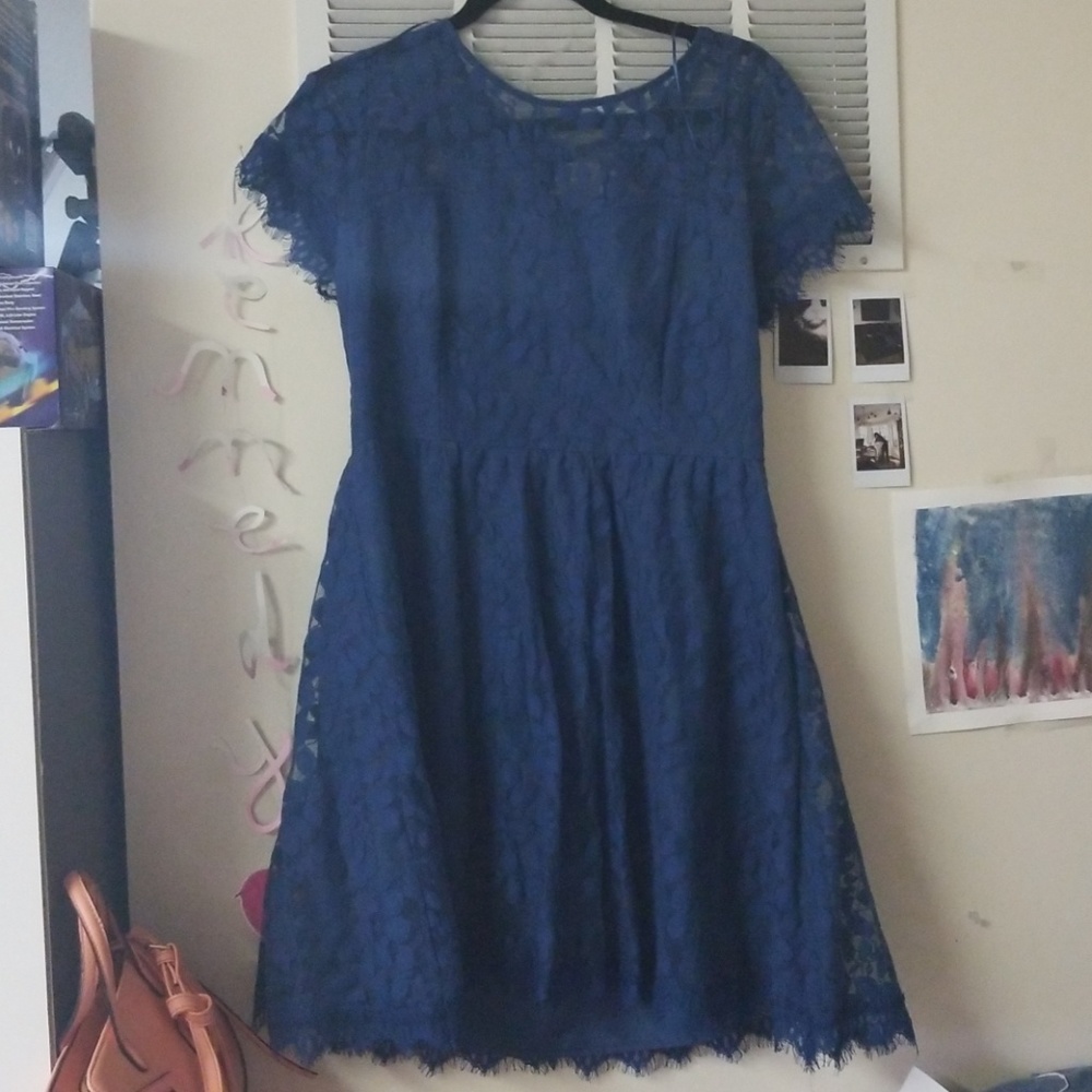 Blue lace dress